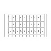 Маркеры MC512PA/5,2 для горизонт. установки, (карта 100шт) размер 4,8х12мм, "L", белый