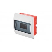 Щит встраиваемый ELEGANT 1x8M, N/PE 2x 2x16+5x10mm2, дымчатая пласт. дверь, белый RAL9003, 195x195x93mm, IP40