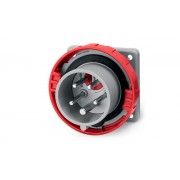 Вилка встраиваемая с перекл. чередования фаз 3P+N+E IP67 32A 6h 346-415VAC 75х75 серия OPTIMA