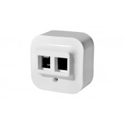 Quteo - Адаптер для 1 или 2 розеток RJ45 Keystone (белый)