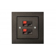 Розетка аудио 2-местная, без рамки, EPSILON антрацит