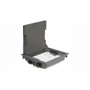 Коробка напольная 18М горизонт. H=75-105мм, серая, кр.нерж.