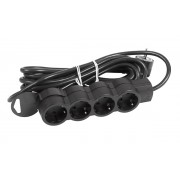 Удлинитель Стандарт 4X2P+E нем.стд. со шторками, 5м., черный