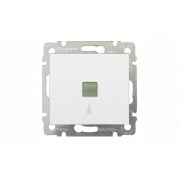 Valena - Кнопка с подсветкой и пиктограммой лампы, белая