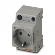 Розетка EO-CF/PT/LED/F с предохранилелем и индикатором, push-in зажимы, монтаж DIN-рейка / прямой, 16A, 250VAC, серая