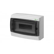 Щит навесной GALANT 1x12M, N/PE 2x 8x16+6x10mm2, дымчатая пласт. дверь, светло-серый RAL7035, 217x307x117mm, IP65