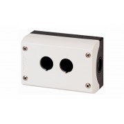 Корпус для поста кнопочного M22-I2, пластик, серый верх и черное основание, 2 монтажных места, IP67/69K