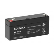 Батарея аккумуляторная Acumax AM3.4-6, T1, 6V/3.4Ah, 60(66)x134x34 HxLxW, 0.67kg, 6-9 лет