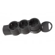 Удлинитель Стандарт 3X2P+E нем.стд. со шторками, без кабеля, черный