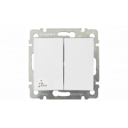 Valena - Переключатель на 2 направления двухклавишный, белый IP44