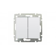 Valena - Переключатель на 2 направления двухклавишный, белый