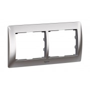 Galea Life - Рамка Metallic на 2 поста горизонтальная, Chrome