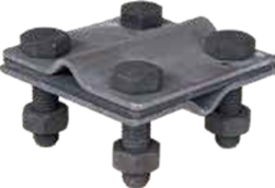 Зажим крестовидный «прут-прут» с тремя пластинами