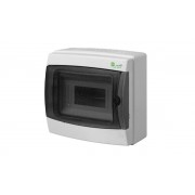 Щит навесной GALANT 1x8M, N/PE 2x 8x16+6x10mm2, дымчатая пласт. дверь, светло-серый RAL7035, 217x235x117mm, IP65