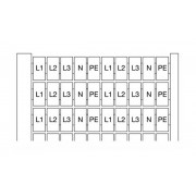 RC610 "L1-L2-L3-N-PE" Маркировка для клемм шириной 6мм (карта 20х5шт)