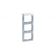 Galea Life - Рамка Metallic на 3 поста вертикальная, Brushed Aluminium