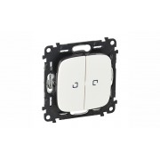 Valena Allure - Переключатель на 2 направления двухклавишный с подсветкой, белый (инд. упаковка)