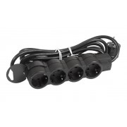 Удлинитель Стандарт 4X2P+E нем.стд. со шторками, 3m., черный