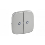 Valena Allure - Лицевая панель для выключателя двухклавишного с подсветкой, алюминий