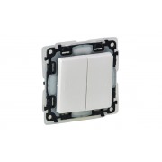 Valena Life - Переключатель на 2 направления двухклавишный IP44, белый (инд. упаковка)