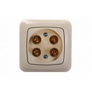 Розетка аудио 2-местная, без рамки, ALFA песочный