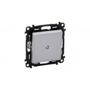 Valena Life - Выключатель кнопочный с подсветкой 6А, алюминий (инд. упаковка)