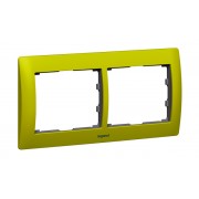 Galea Life - Рамка Metallic на 2 поста горизонтальная, Magic Green