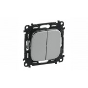 Valena Allure - Выключатель двухклавишный, алюминий (инд. упаковка)