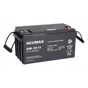 Батарея аккумуляторная Acumax AML65-12, 12V/65Ah, 178x348x167 HxLxW, 21kg, 10-12лет