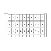 Маркеры MC512PA/5,2 для горизонт. установки, (карта 100шт) размер 4,8х12мм, "0-9", белый