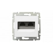 Valena - Розетка 2хRJ-45 UTP CAT5E 8конт., белая (инд. упаковка)