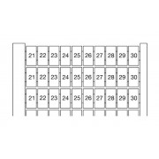 Маркеры MC512PA/5,2 для горизонт. установки, (карта 100шт) размер 4,8х12мм, "21-30", белый