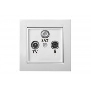 Розетка TV+R+SAT оконечная, без рамки, EPSILON белый