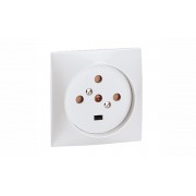 Розетка силовая 20A, 3P+N+E, 80х80мм, защ. шторки, сл. кость