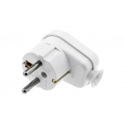 Вилка угловая 2P+E 16A, 250V, белый