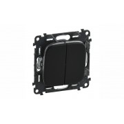 Valena Allure - Выключатель двухклавишный, антрацит (инд. упаковка)