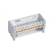 Кросс-модуль Morek MAB125A-11 с прозрачной крышкой, 2P, вх. 2x10_35mm?, вых. 7x1,5_6 + 2x10_25mm?, 125A, 1000V